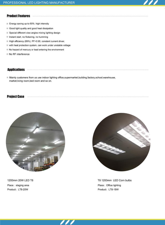 Led t8 tube light catalog PDF
