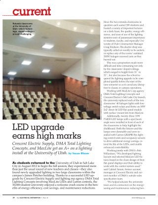 LED upgrade earns high marks at University of Utah