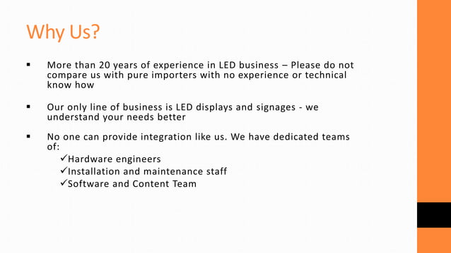 LED Video Walls | PPTX | Business | Business and Finance
