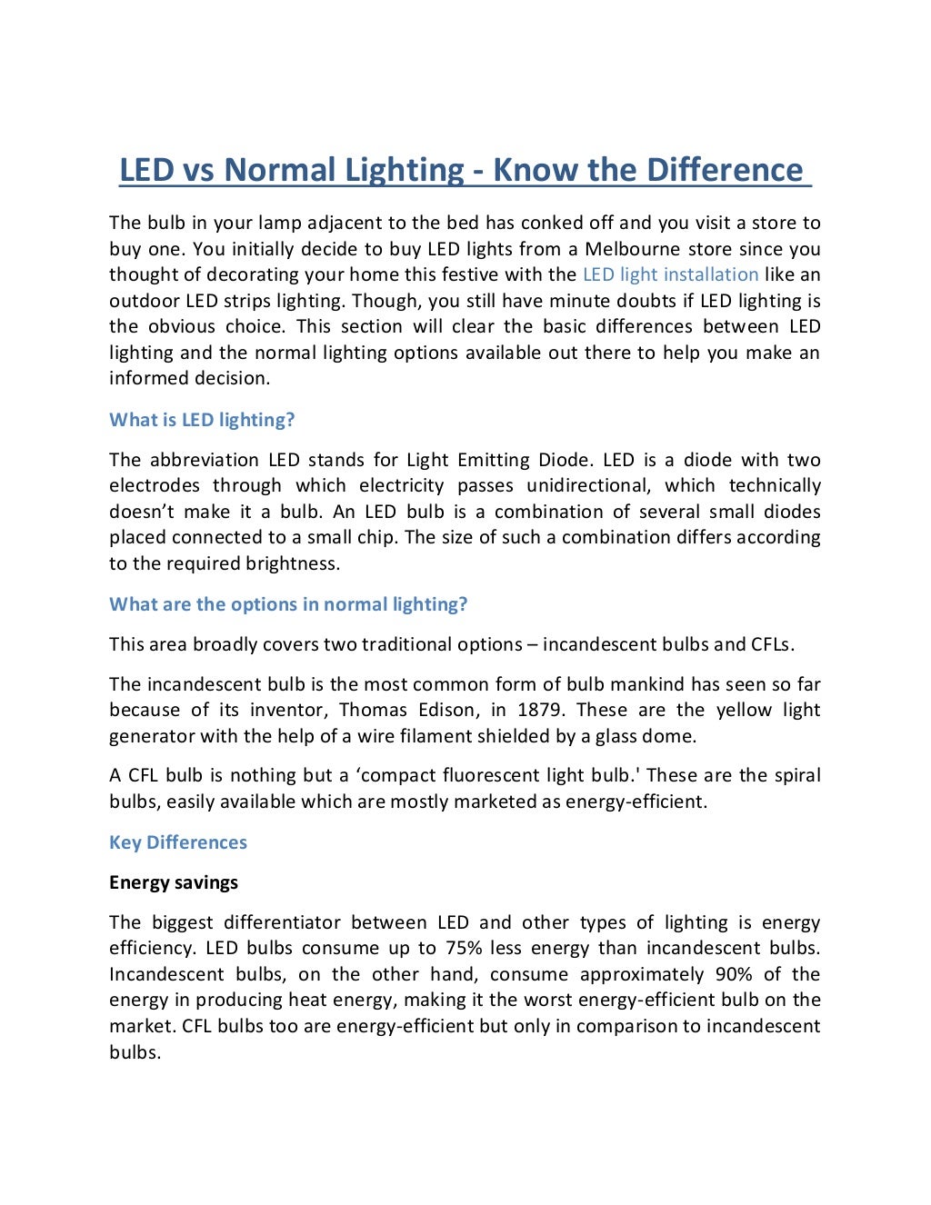 LED vs Normal Lighting - Know the Difference