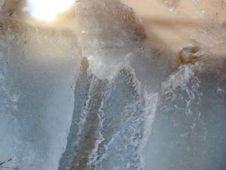 Ice floes on the weir