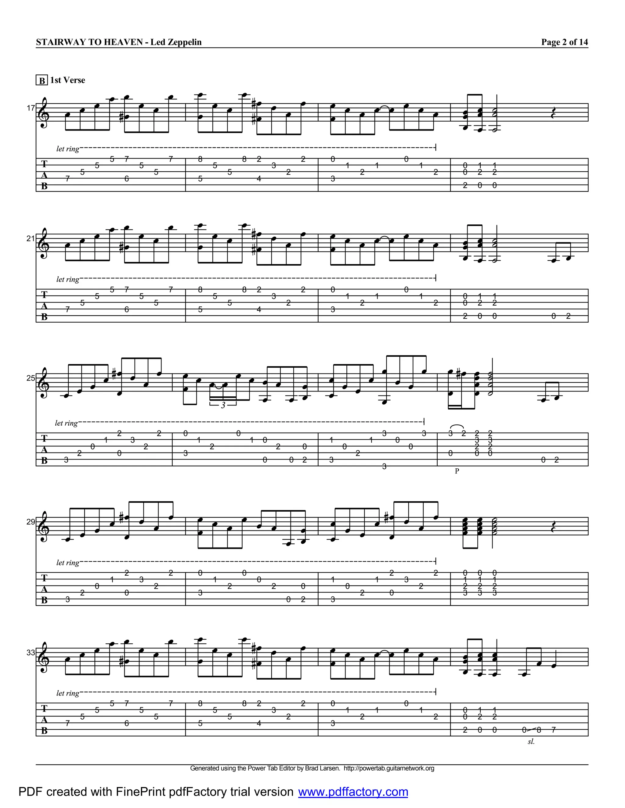 Led zeppelin tablatura e partitura de stairway to heaven | PDF