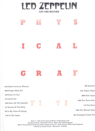 Led Zeppelin Physical Graffiti off  the record   