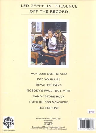 Led Zeppelin Presence off the record