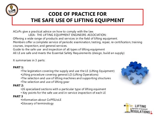 SAFE USE OF LIFTING EQUIPMENT LEEA wire harness inspection tools 