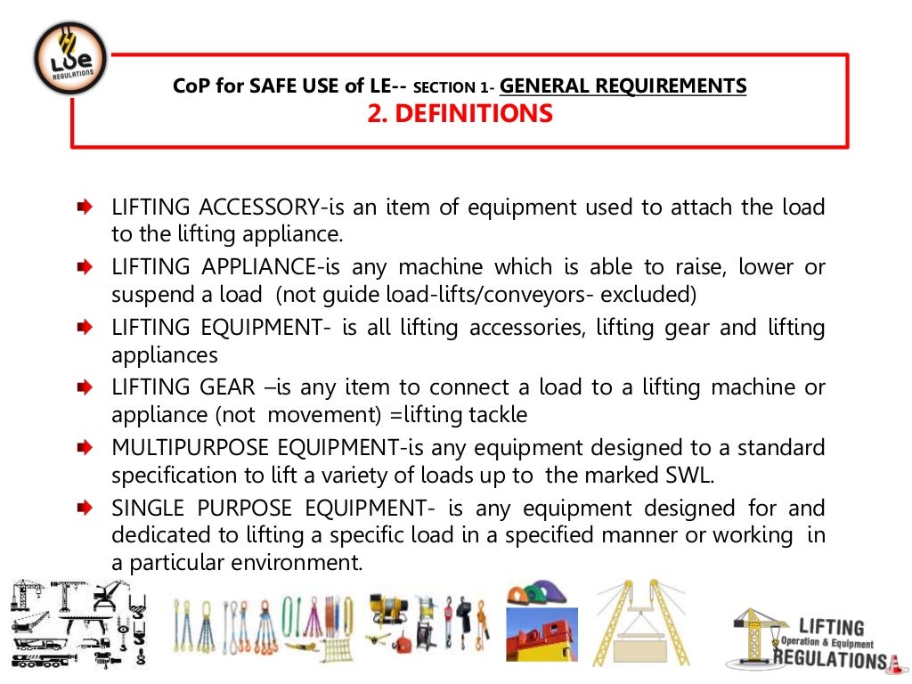 SAFE USE OF LIFTING EQUIPMENT LEEA