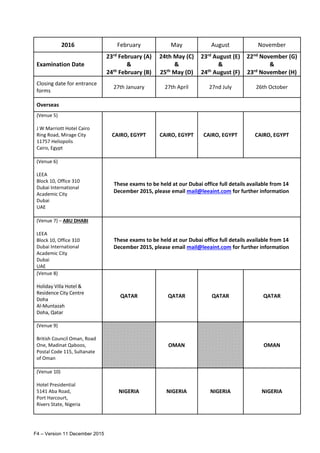 Leea 2016 examination entrance form version | PDF
