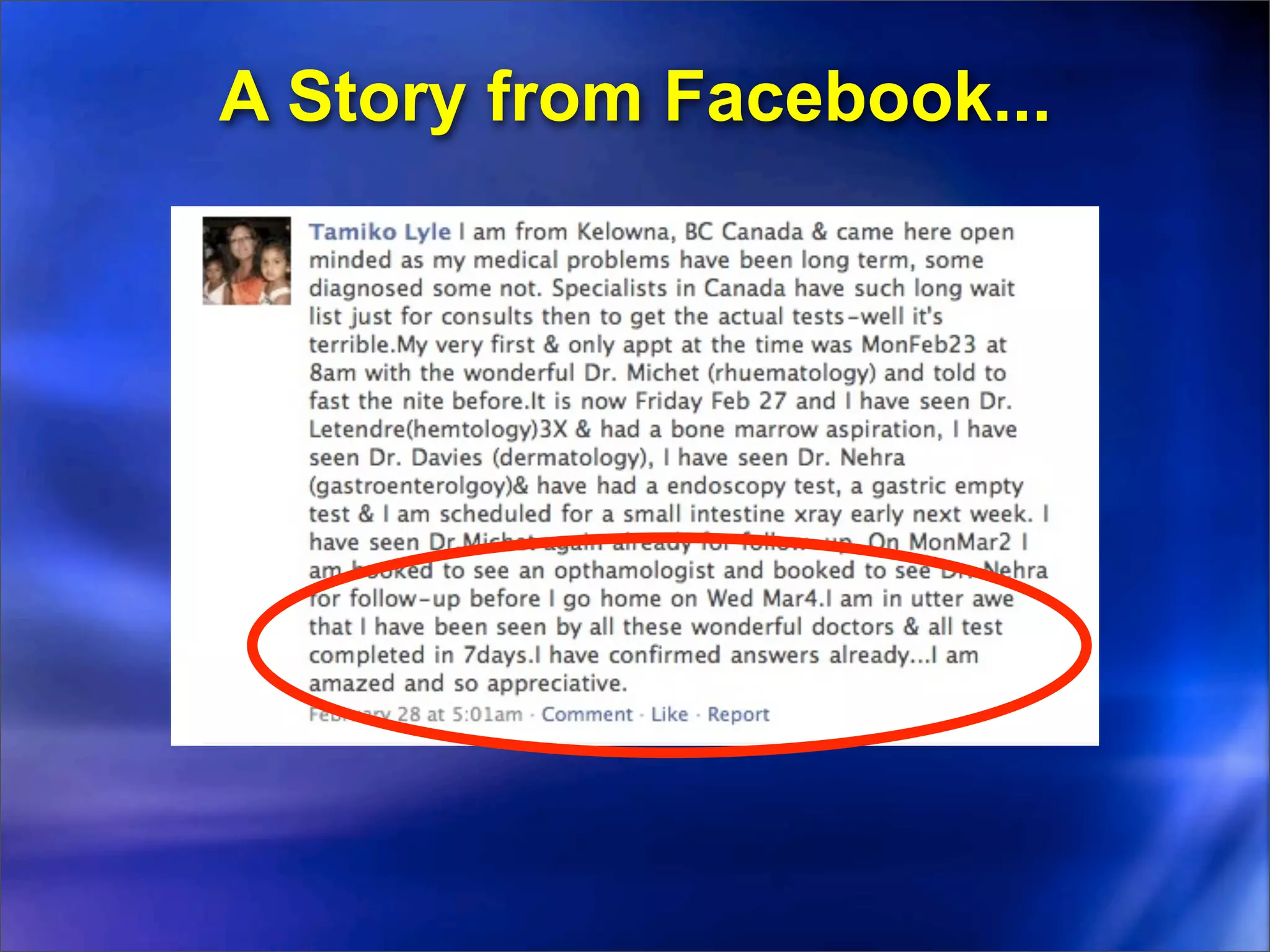 A Story from Facebook...
 