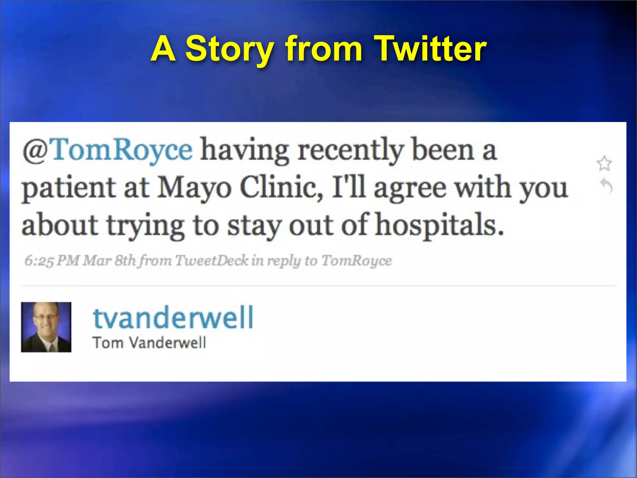 A Story from Twitter
 