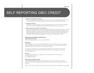 SELF REPORTING GBCI CREDIT
 