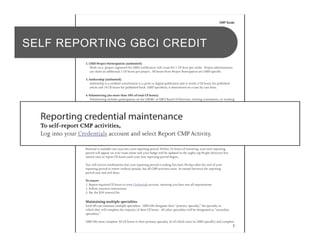 SELF REPORTING GBCI CREDIT
 