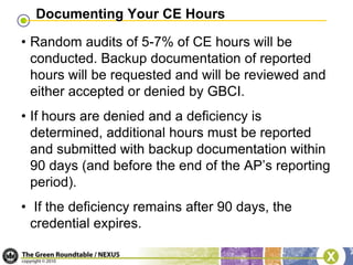 Obtaining the Continuing Education Hours