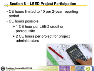 LEED AP CMP Categories8