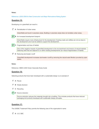 Leed green associate pool a - answer | PDF