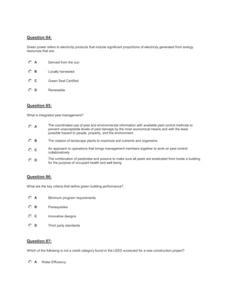 Leed green associate pool e - question | PDF