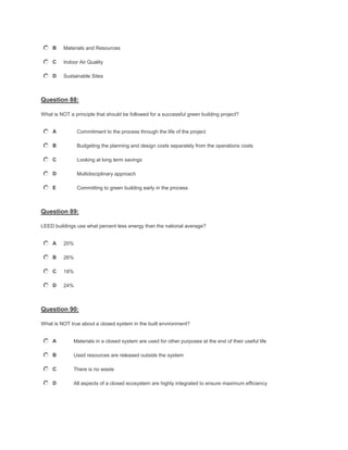 Leed green associate pool e - question | PDF