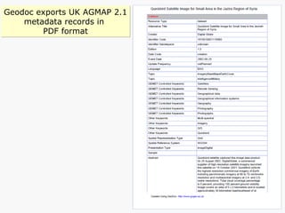 Geodoc exports UK AGMAP 2.1 metadata records in  PDF format 