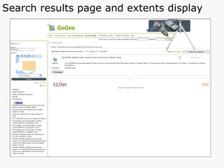 Search results page and extents display 