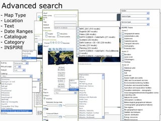 Advanced search - Map Type - Location - Text Date Ranges Catalogue Category INSPIRE 