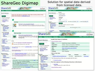 ShareGeo Digimap Solution for spatial data derived  from licensed data. 