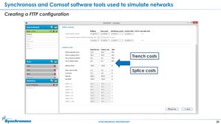 28SYNCHRONOSS PROPRIETARY
Synchronoss and Comsof software tools used to simulate networks
Creating a FTTP configuration
Trench costs
Splice costs
 
