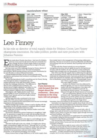 Logistics Manager Interview - Lee Finney