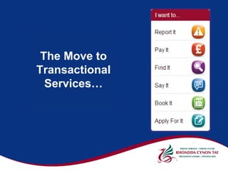 The Move to
Transactional
  Services…
 