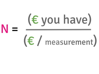 (€ / measurement)


 

(€ you have)
N =
 