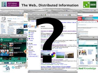 The Web.. Distributed Information
Digital Enterprise Research Institute                                    www.deri.ie




                                                   Enabling Networked Knowledge
 