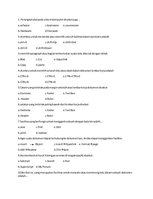 soal ukk semester 2 kelas x