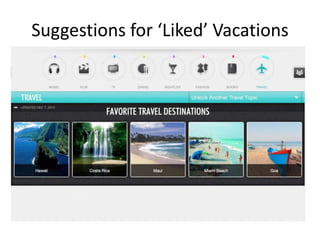 Suggestions for ‘Liked’ Vacations




         What would you like to dream about today?
 