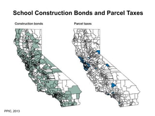 School Construction Bonds and Parcel Taxes
PPIC, 2013
 
