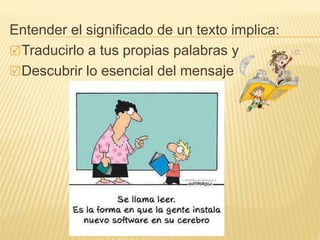 Leer es entender: Así que aprender a leer es aprender a entender lo que  está escrito (Spanish Edition)