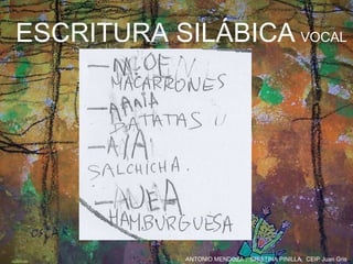 ESCRITURA SILÁBICA   VOCAL 