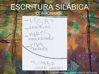 ESCRITURA SILÁBICA   CONSONANTE 