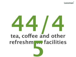 44/4
 tea, coffee and other


 5
refreshment facilities
 