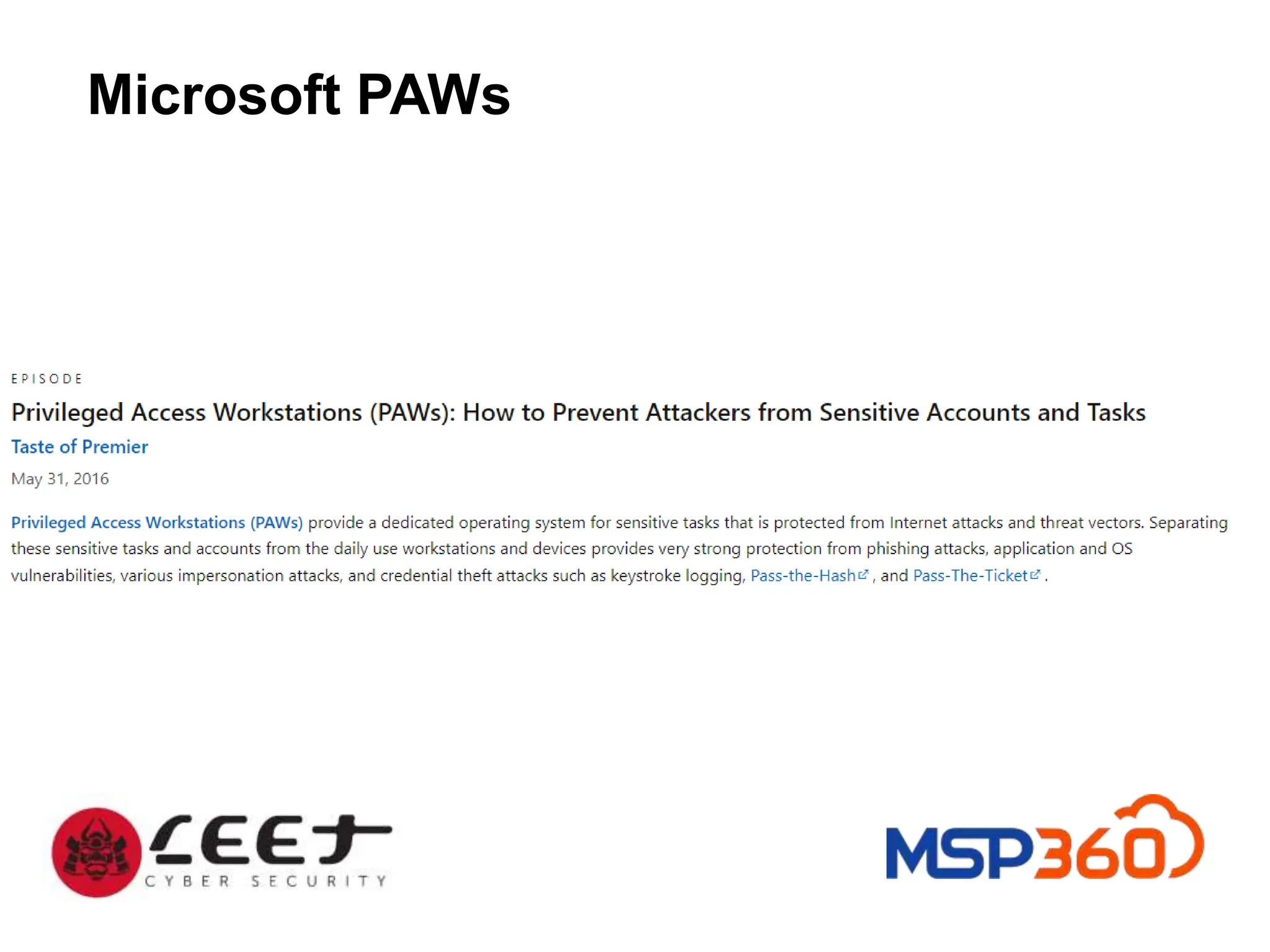 Microsoft PAWs
 