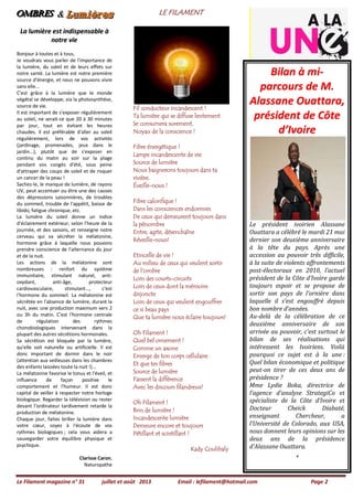 Le Filament magazine n° 31 juillet et août 2013 Email : lefilament@hotmail.com Page 2
OOOmmmbbbrrreeesss & LLLuuummmiiièèè...
