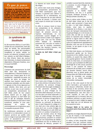 Le Filament magazine n° 31 juillet et août 2013 Email : lefilament@hotmail.com Page 9
Ce que je pense
Une Chronique de Léa...