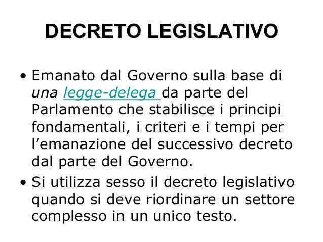 Differenza Tra Legge E Decreto Legislativo Le fonti del diritto