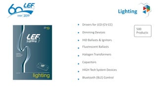 Lighting
500
Products
Drivers for LED (CV-CC)
Dimming Devices
HID Ballasts & Ignitors
Fluorescent Ballasts
Halogen Transformers
Capacitors
HIGH Tech System Devices
Bluetooth (BLE) Control
 