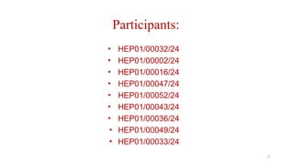 Participants:
• HEP01/00032/24
• HEP01/00002/24
• HEP01/00016/24
• HEP01/00047/24
• HEP01/00052/24
• HEP01/00043/24
• HEP01/00036/24
• HEP01/00049/24
• HEP01/00033/24
2
 
