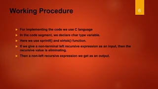 Left recursion | PPTX | Programming Languages | Computing
