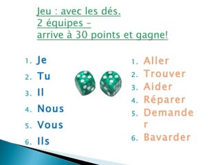 Je Tu  Il Nous Vous Ils Aller Trouver Aider Réparer Demander Bavarder  