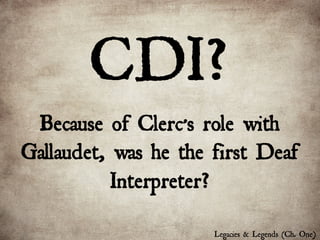 CDI?
Legacies & Legends (Ch. One)
 