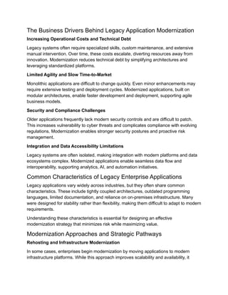 Legacy Application Modernization Services: Rebuilding Enterprise Core ...
