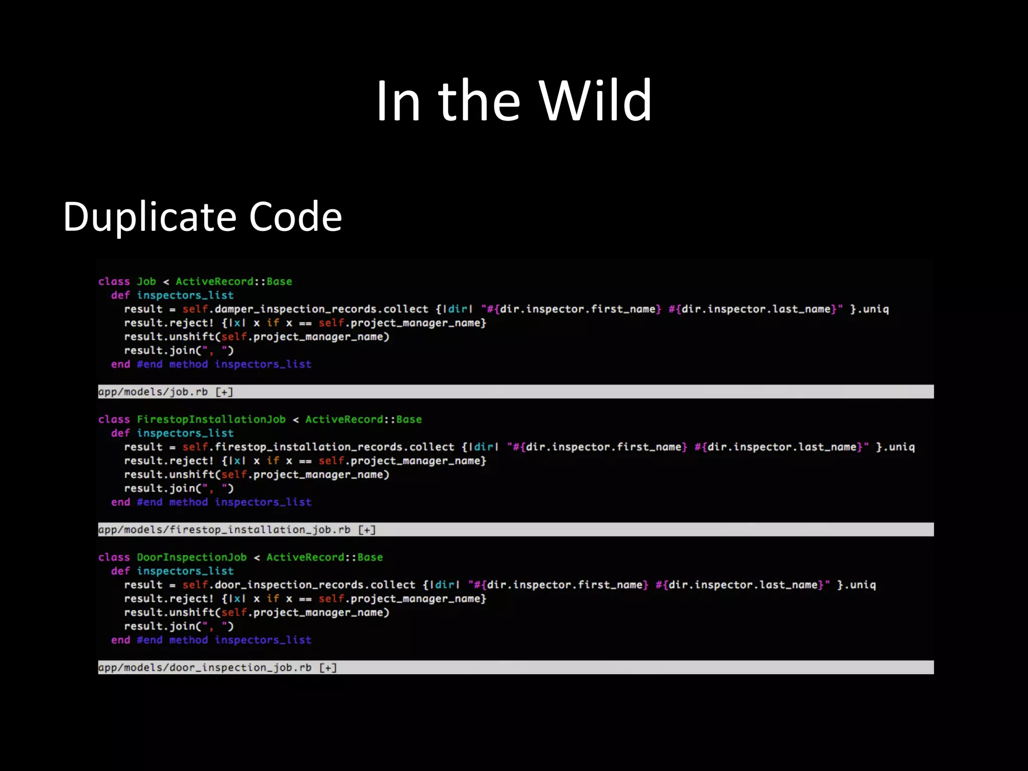 In the Wild Duplicate Code 