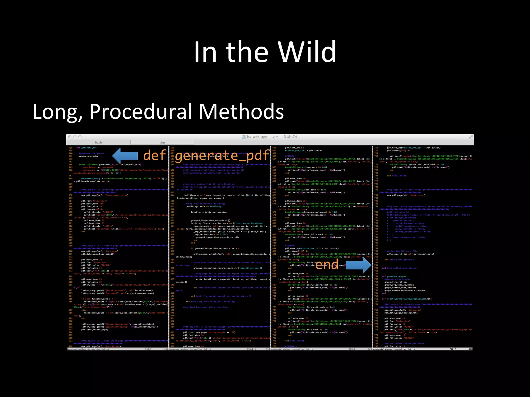 In the Wild Long, Procedural Methods def generate_pdf end 