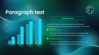 PARAGRAPH TEXT
Lorem ipsum dolor sit amet, consectetur adipiscing elit.
Vestibulum sed orci in risus hendrerit malesuada. Nunc laoreet
eu quam eu
Lorem ipsum dolor sit amet, consectetur adipiscing elit.
Vestibulum sed orci in risus hendrerit malesuada.
Lorem ipsum dolor sit amet, consectetur adipiscing elit.
Vestibulum sed orci in risus hendrerit malesuada.
DESCRIPTION 01
DESCRIPTION 02
Paragraph text
 