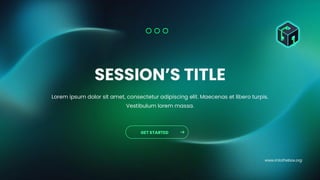 www.intothebox.org
GET STARTED
Lorem ipsum dolor sit amet, consectetur adipiscing elit. Maecenas et libero turpis.
Vestibulum lorem massa.
SESSION’S TITLE
 